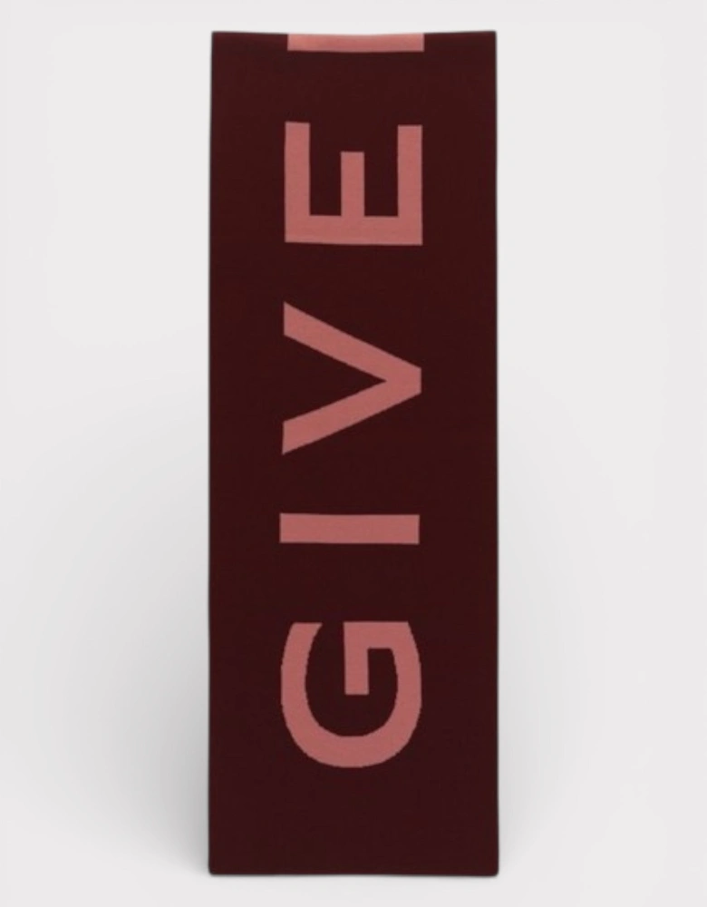 Jacquard Logo Scarf Red Pink