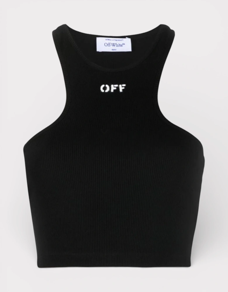 Off Stamp Rib Rowing Top Black