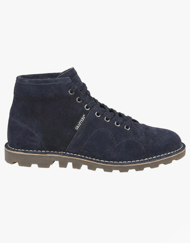 Unisex Suede Monkey Boots Navy