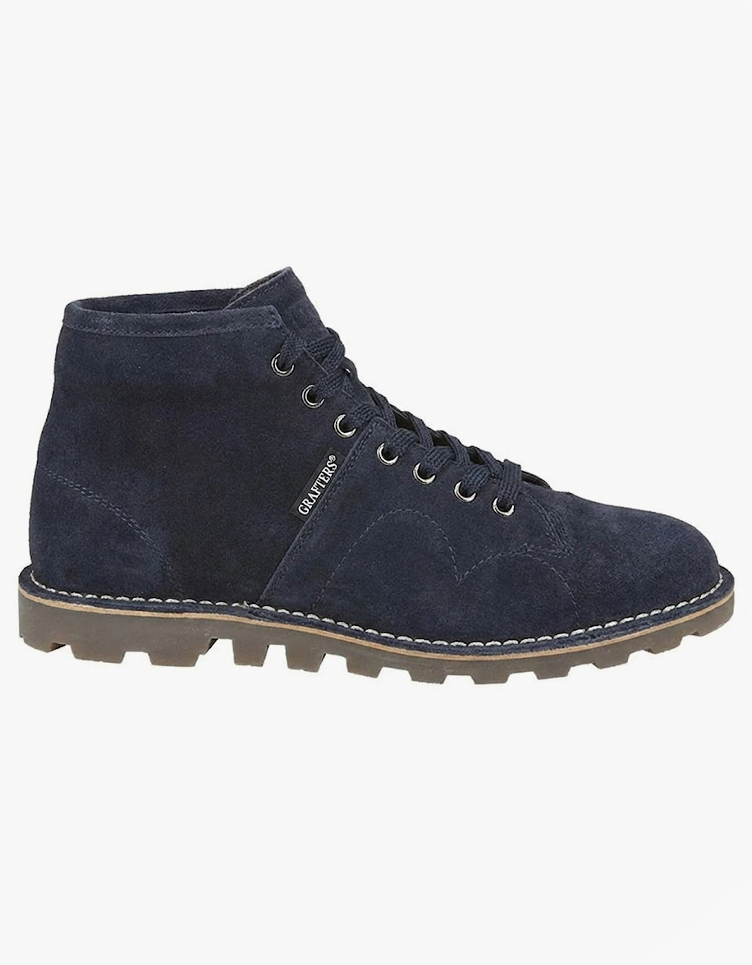 Unisex Suede Monkey Boots Navy, 5 of 4