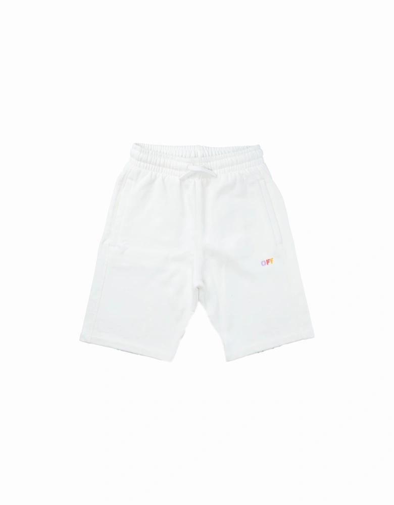 Juniors Diagonal Rainbow Sweat Shorts