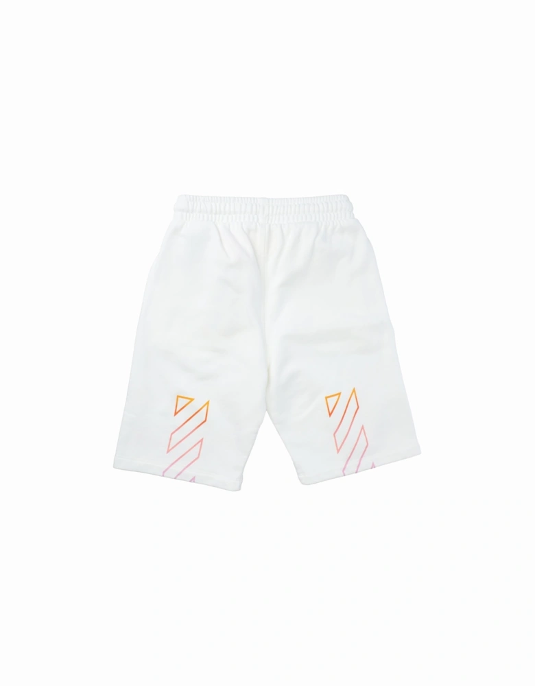 Juniors Diagonal Rainbow Sweat Shorts