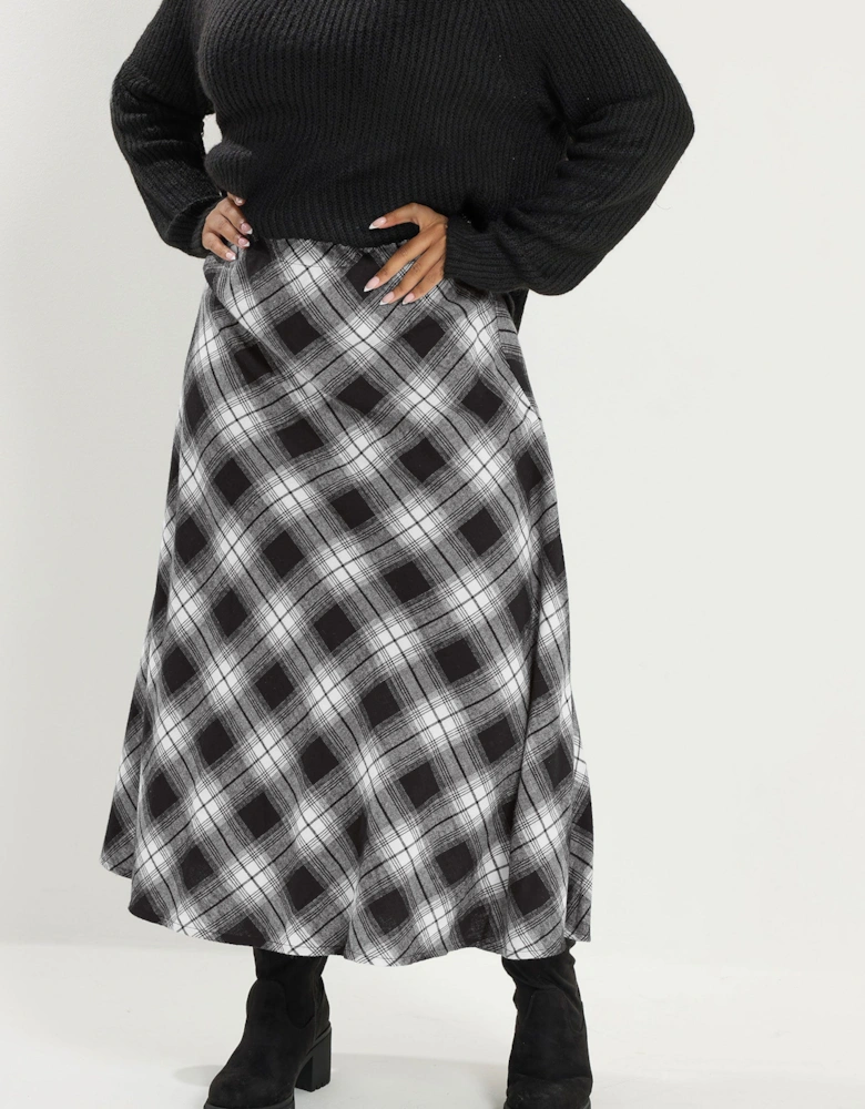 Check Maxi Skirt