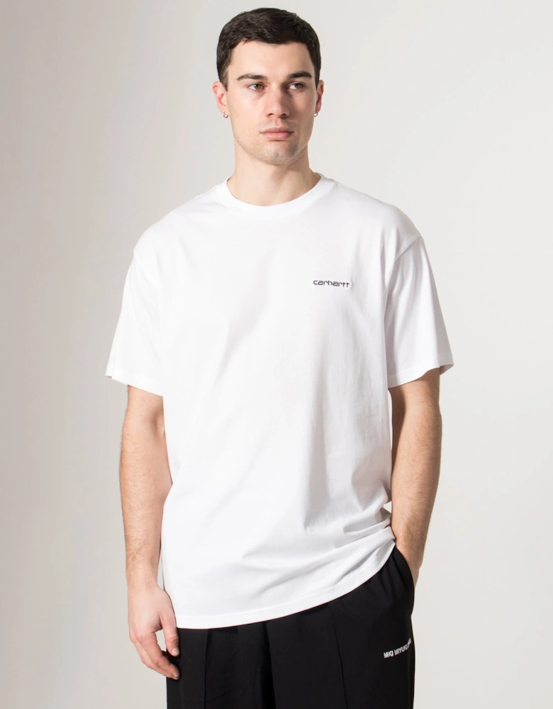 Relaxed Fit Script Embroidery T-Shirt
