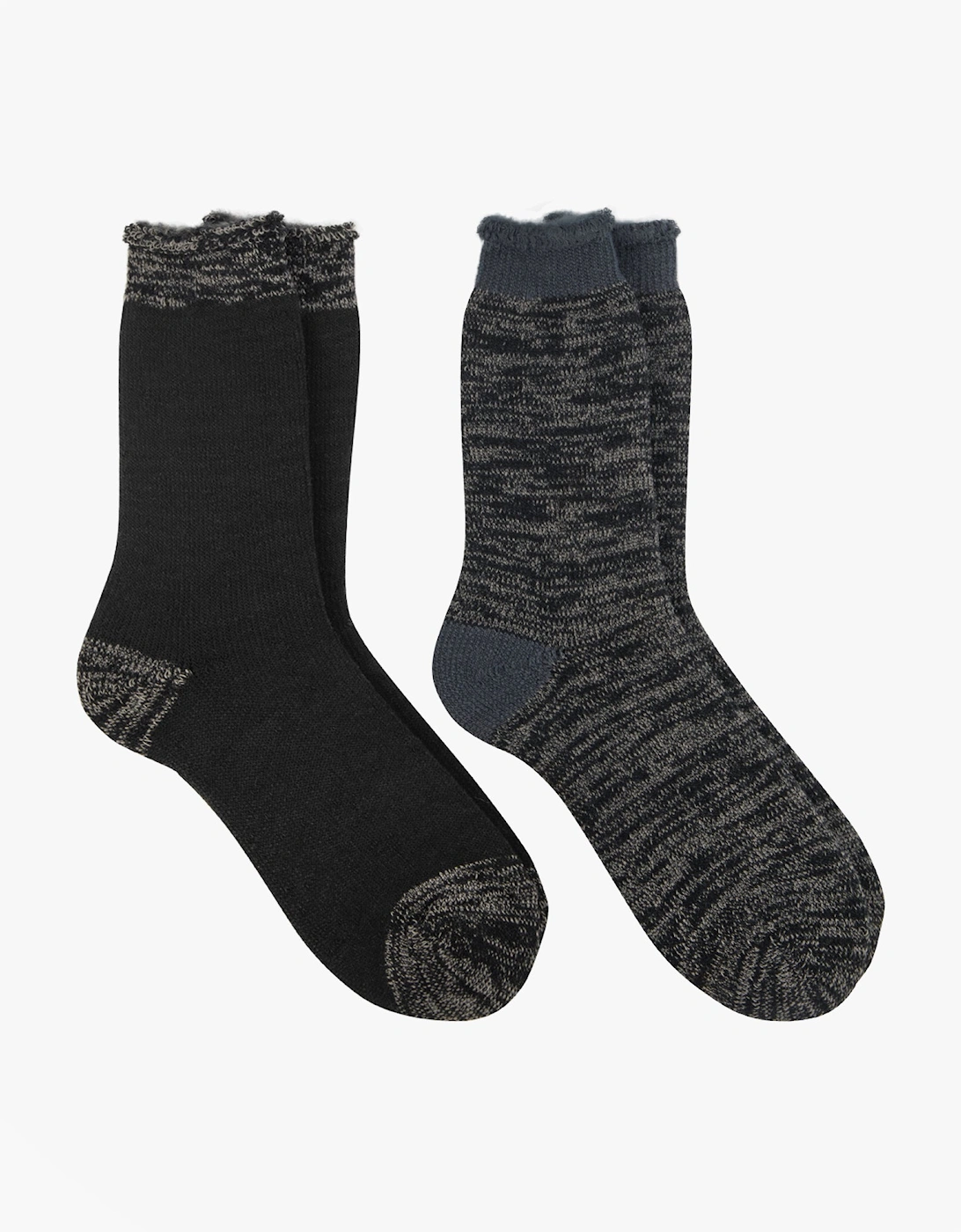 Toasties 3.0 TOG  BRUSHED INSIDE THERMAL LINED (Twin Pack) Mens Socks Black Twist