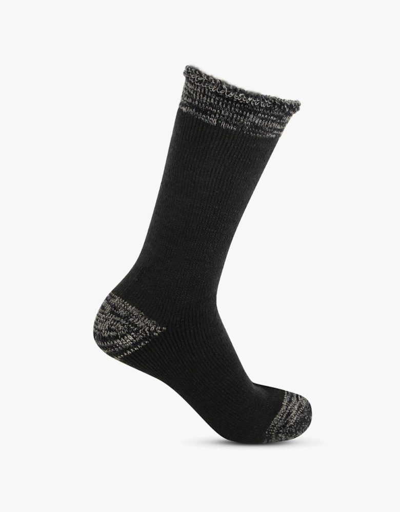 Toasties 3.0 TOG  BRUSHED INSIDE THERMAL LINED (Twin Pack) Mens Socks Black Twist