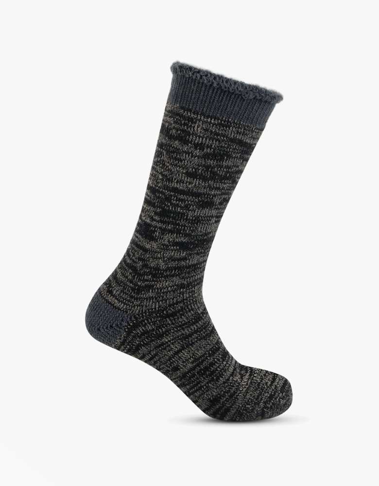 Toasties 3.0 TOG  BRUSHED INSIDE THERMAL LINED (Twin Pack) Mens Socks Black Twist