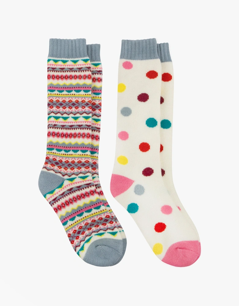 Toasties WELLY BOOT SOCKS (Twin Pack) Womens Socks Multi
