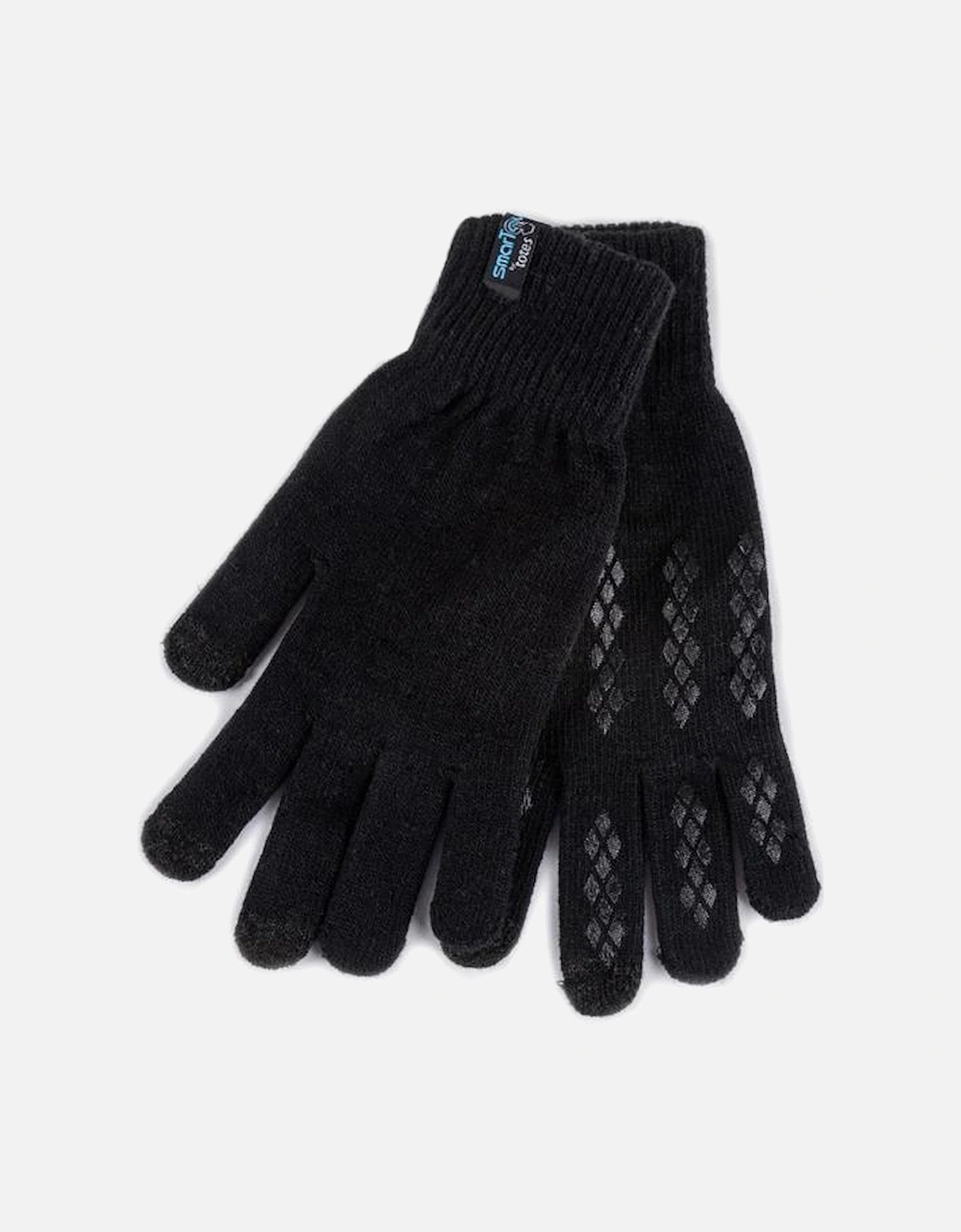 Toasties STRETCH KNITTED Touchscreen Gloves Mens Black, 6 of 5