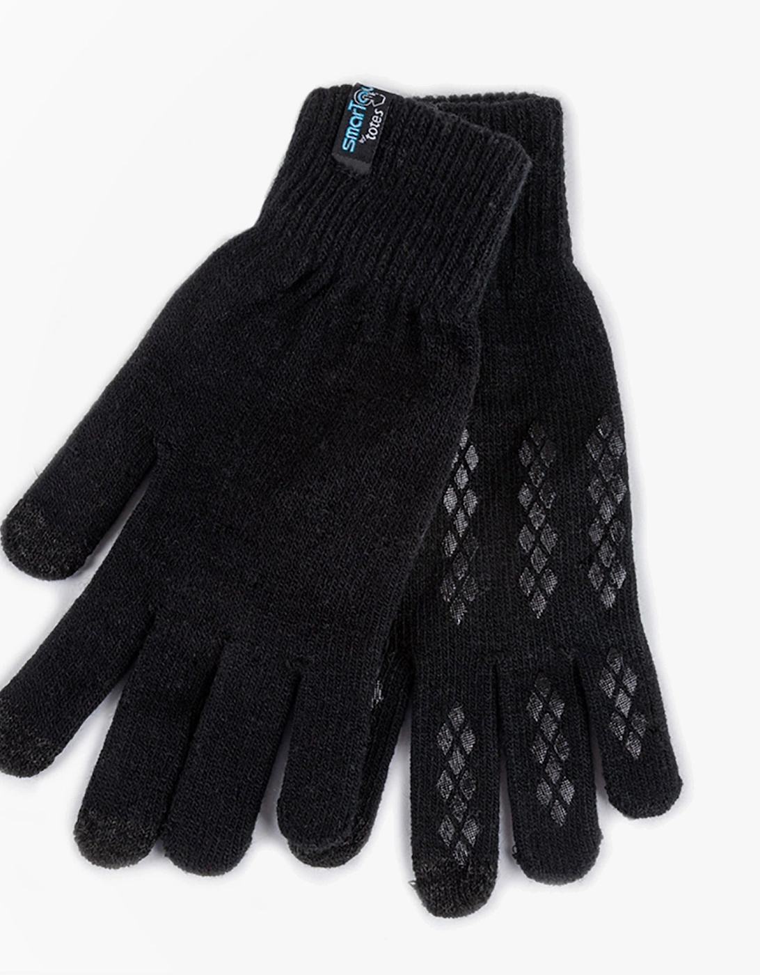Toasties STRETCH KNITTED Touchscreen Gloves Mens Black