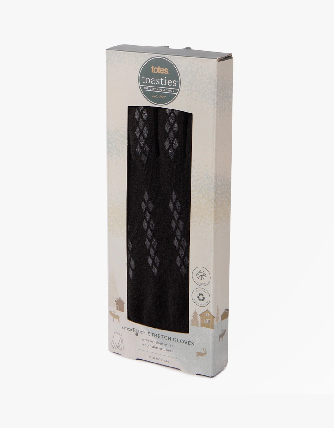 Toasties STRETCH KNITTED Touchscreen Gloves Mens Black