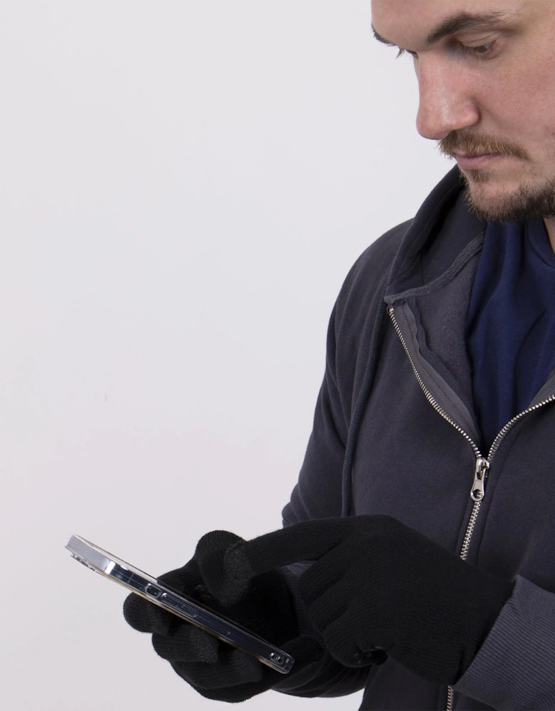 Toasties STRETCH KNITTED Touchscreen Gloves Mens Black