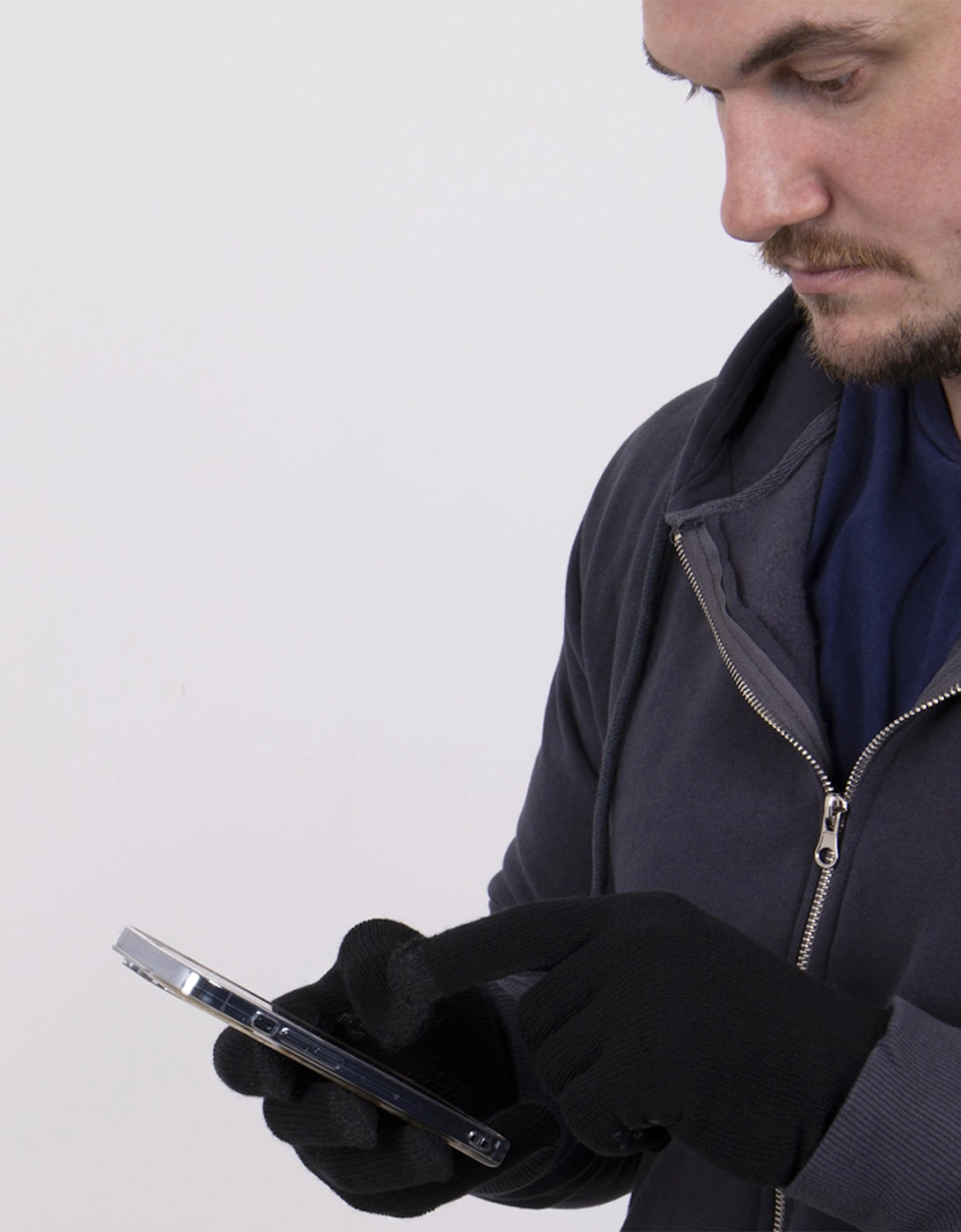 Toasties STRETCH KNITTED Touchscreen Gloves Mens Black