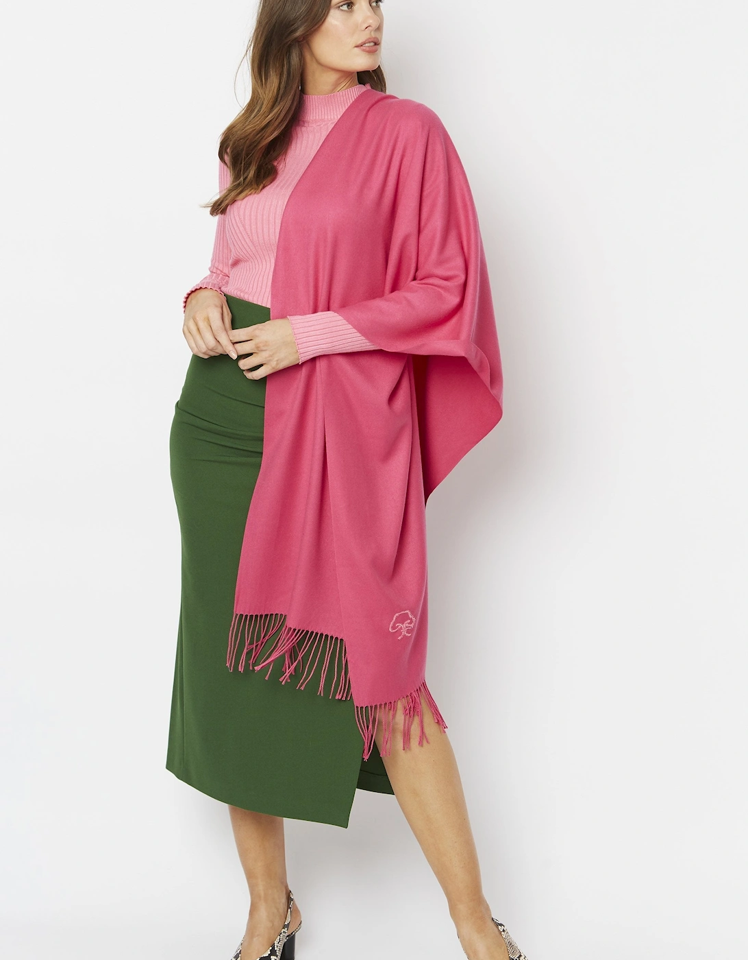 Pink Cashmere Blend Scarf