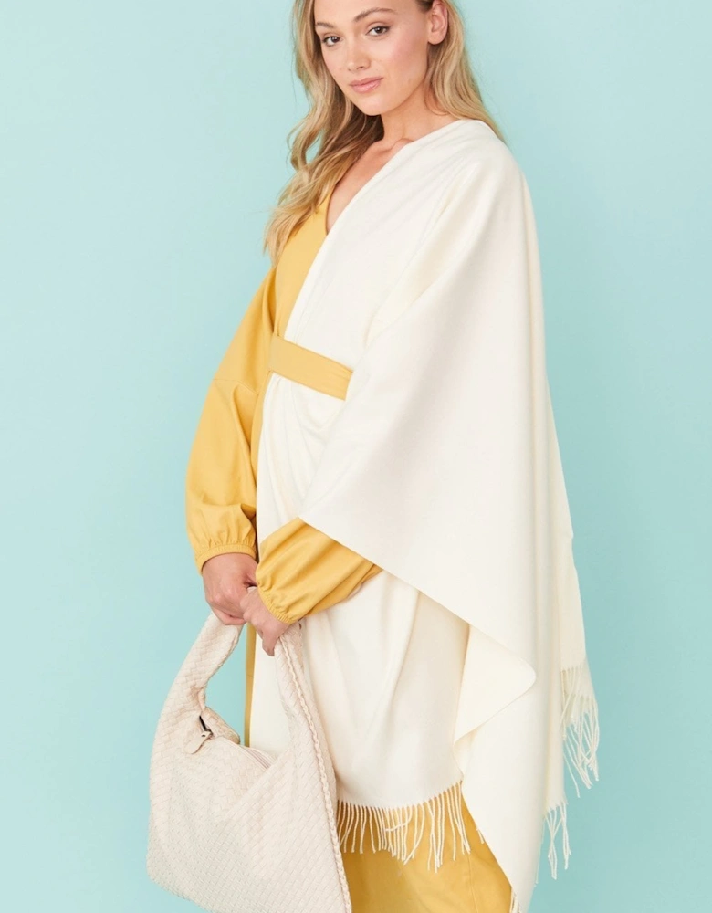 Cream Cashmere Blend Scarf