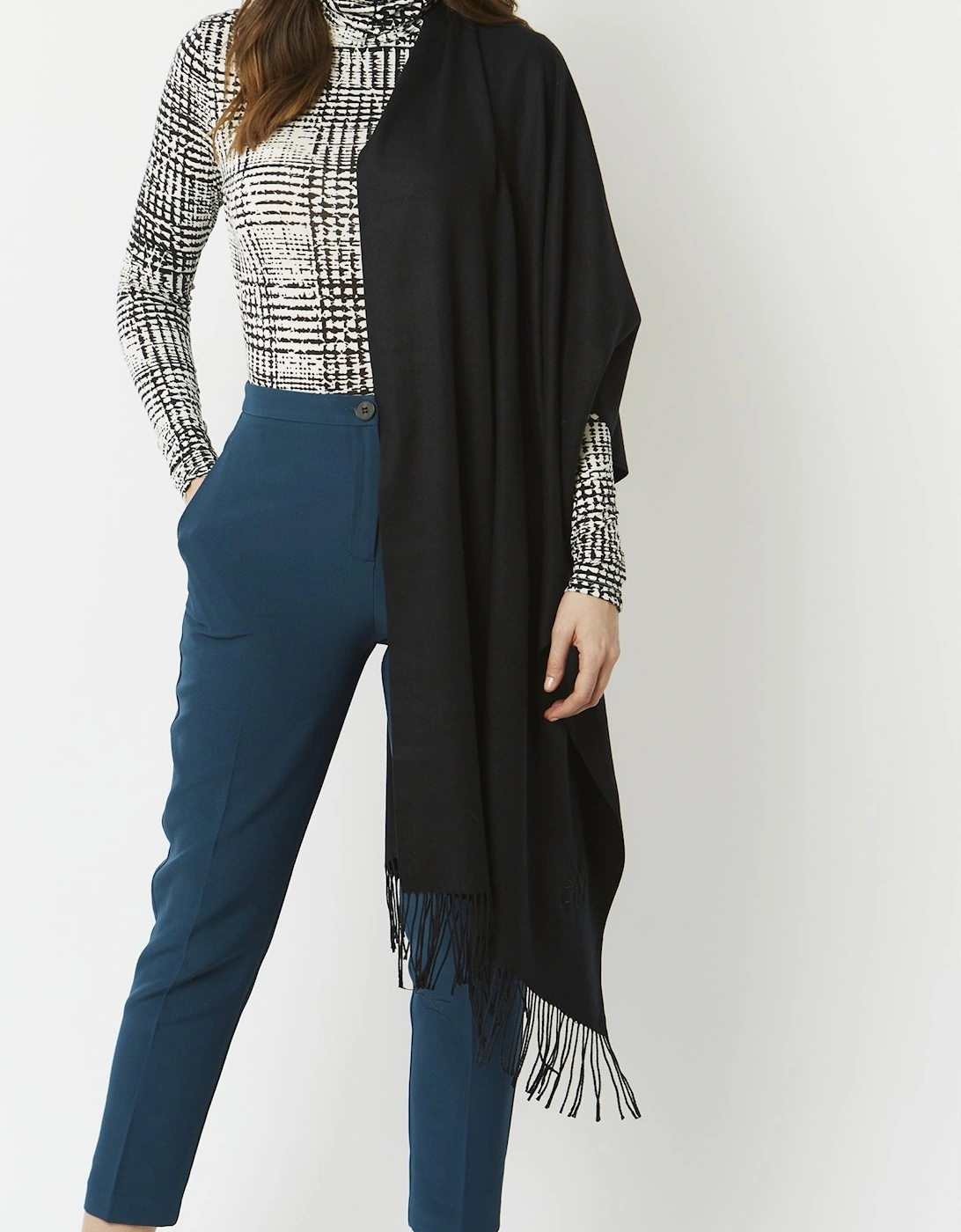 Black Cashmere Blend Scarf