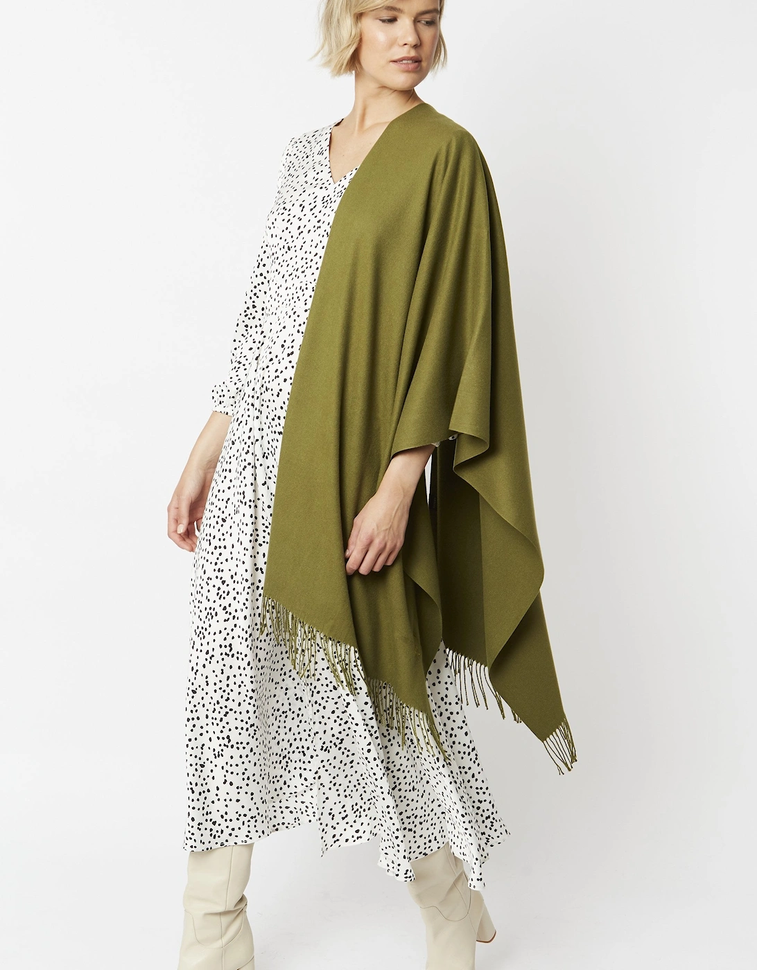 Khaki Cashmere Blend Scarf