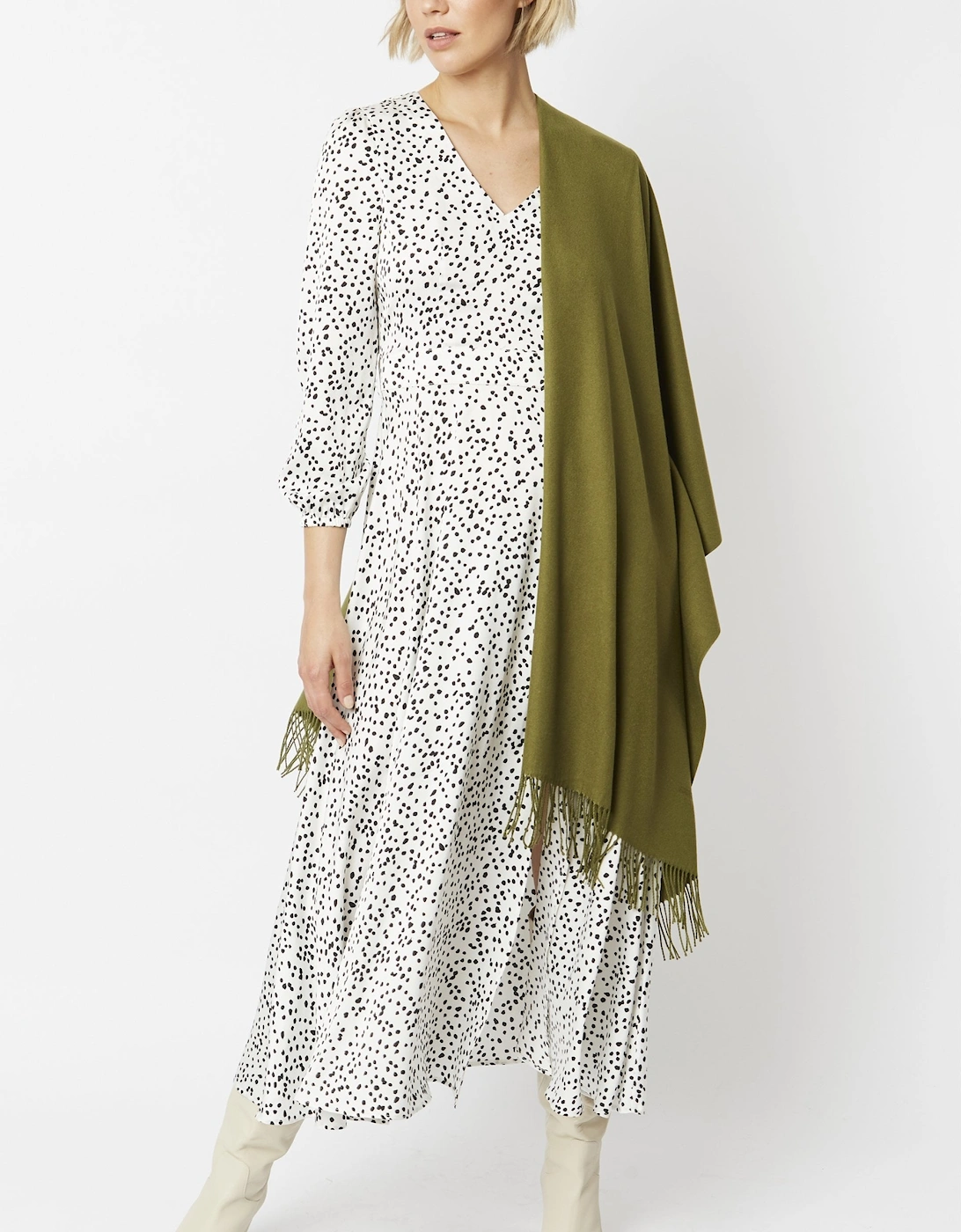 Khaki Cashmere Blend Scarf