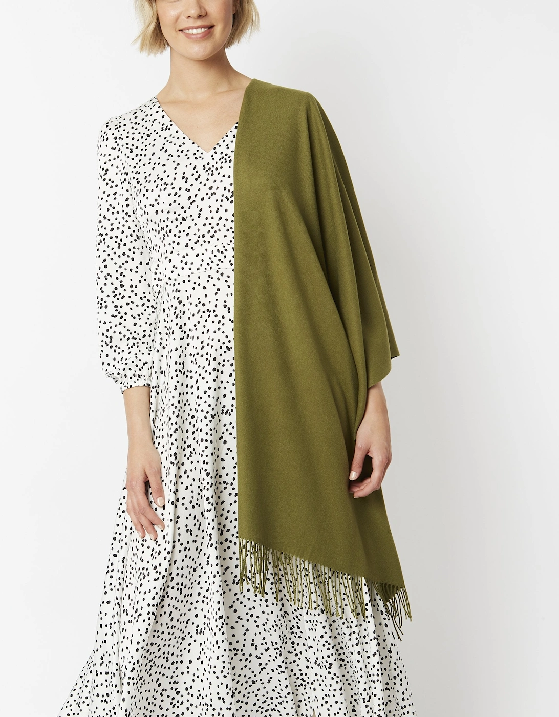 Khaki Cashmere Blend Scarf