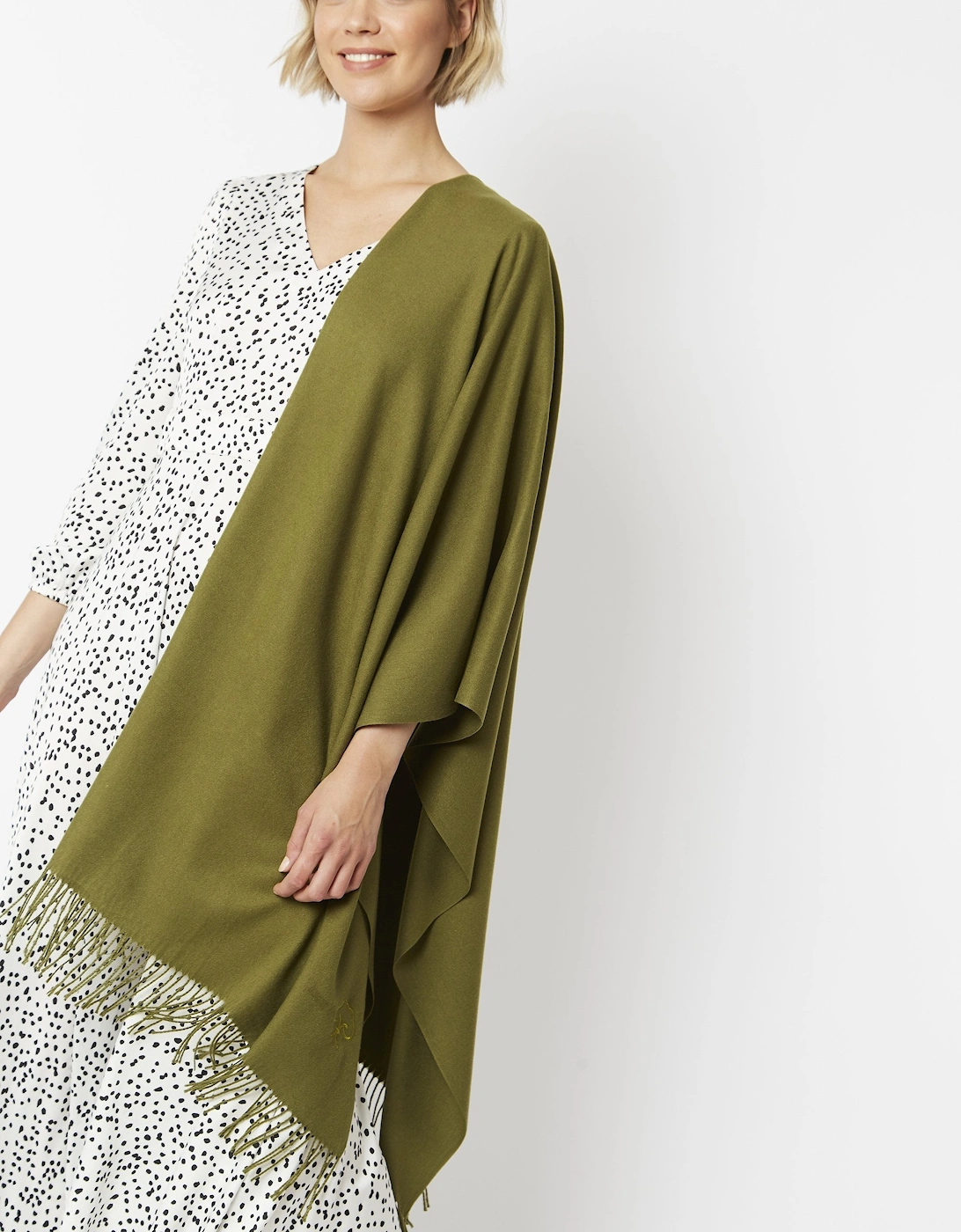 Khaki Cashmere Blend Scarf