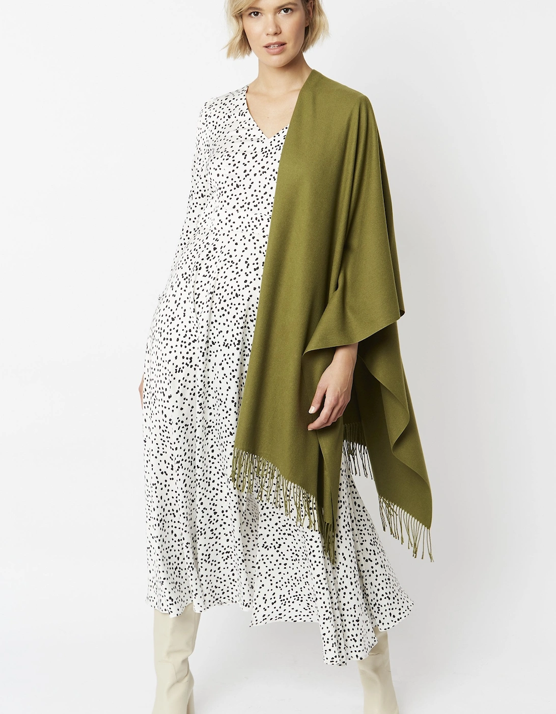 Khaki Cashmere Blend Scarf