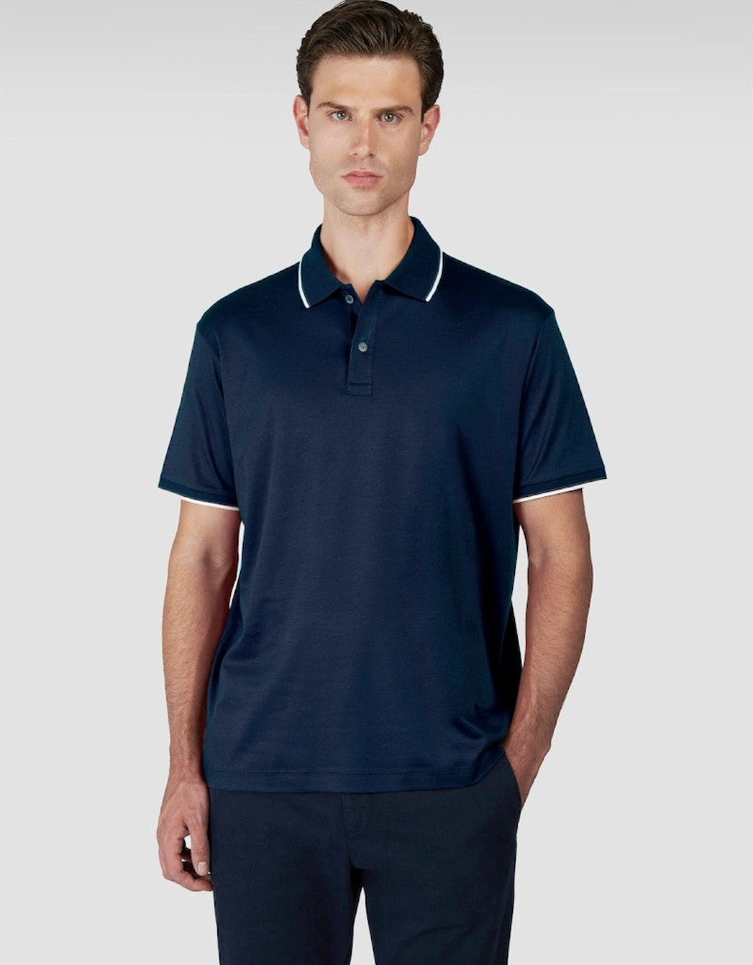 Moon Badge Interlock Polo Shirt 050 Navy