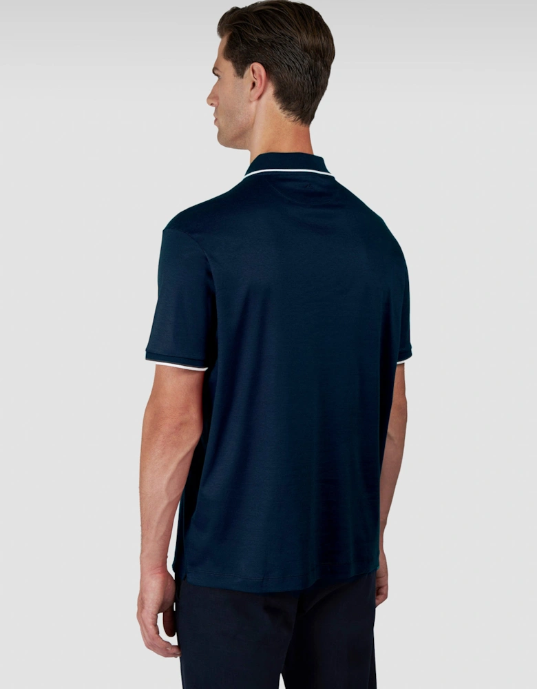Moon Badge Interlock Polo Shirt 050 Navy