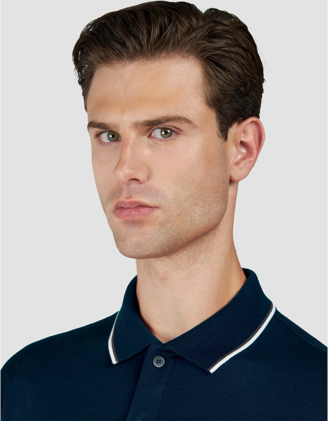 Moon Badge Interlock Polo Shirt 050 Navy