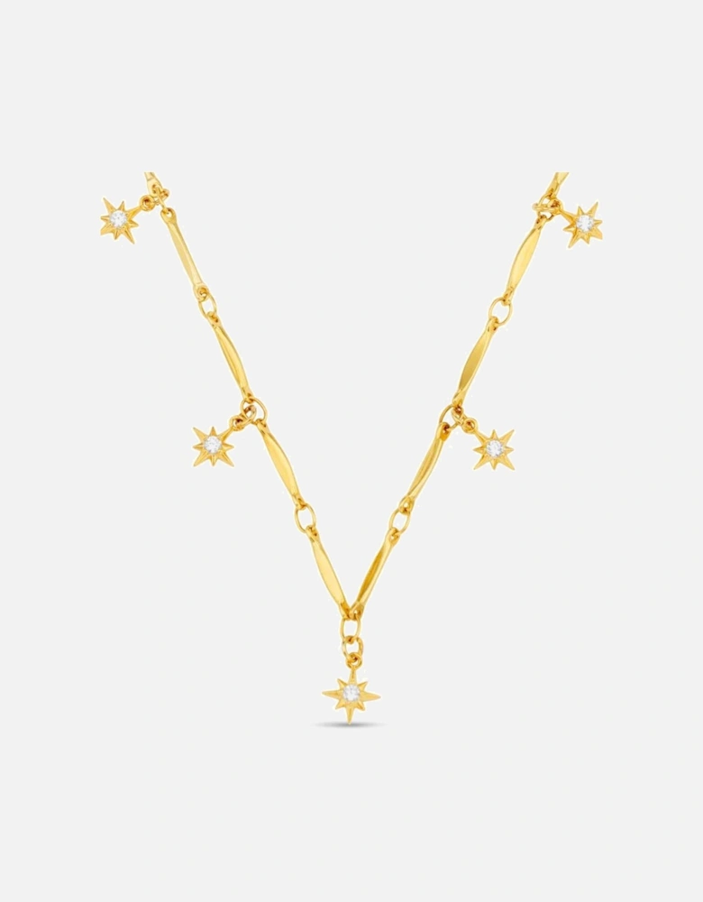 Orelia Crystal Starburst Multi Charm Drop Necklace