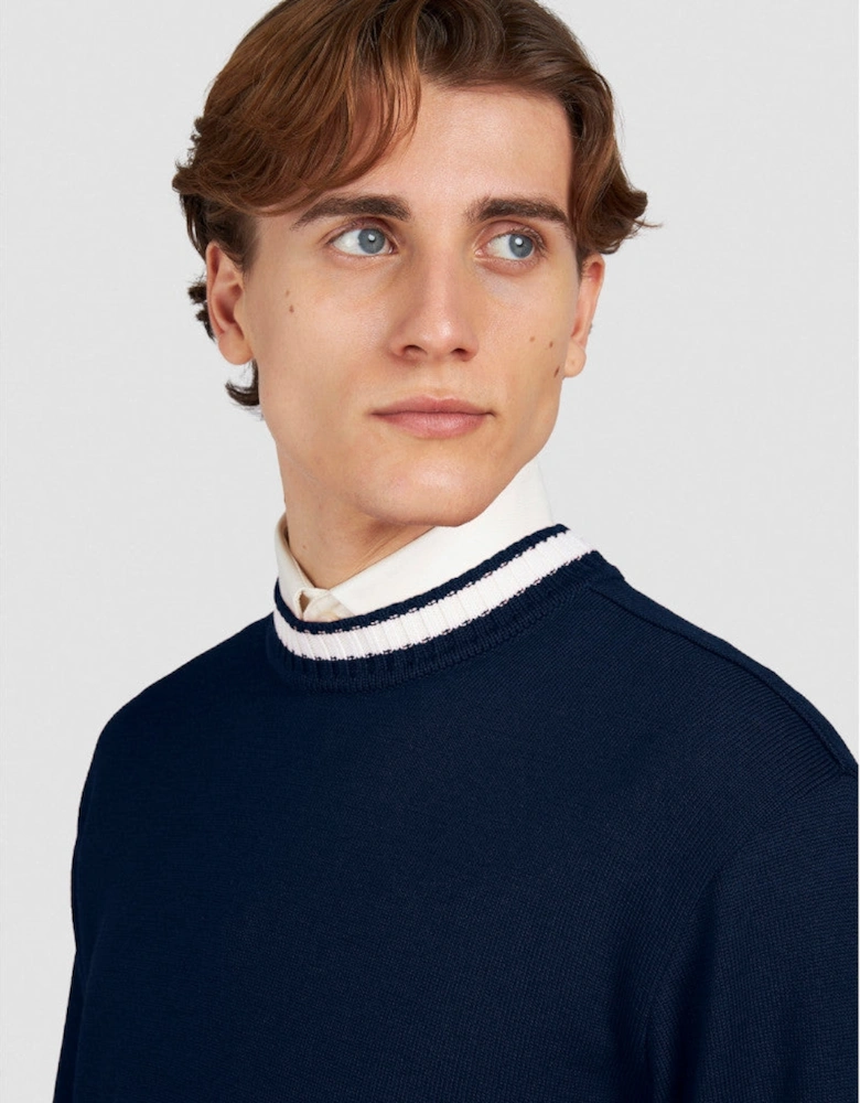 Crew Neck Wool Sweater 050 Navy