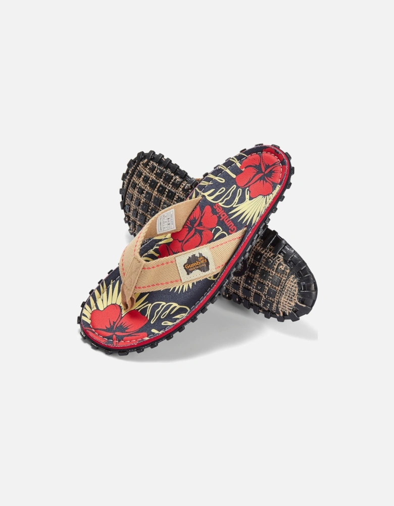 Islander Flip-Flops - Men's - Denim Hibiscus