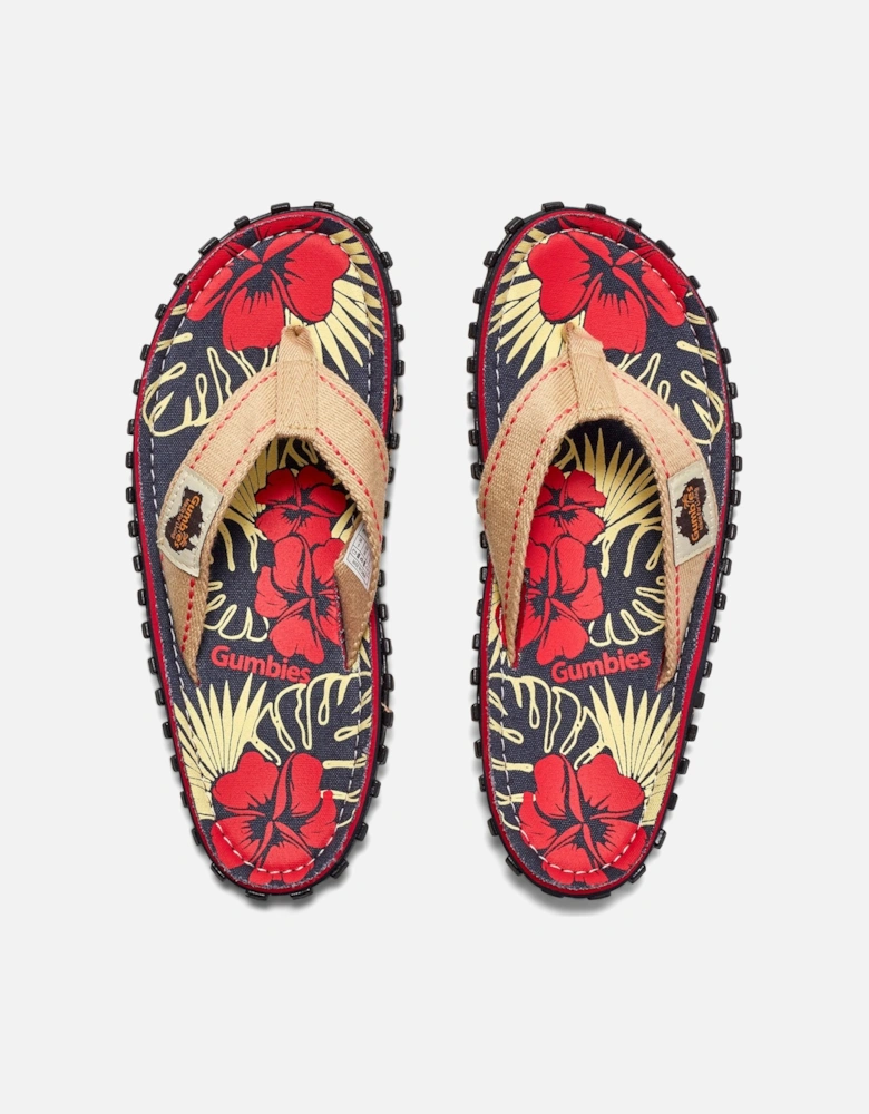 Islander Flip-Flops - Men's - Denim Hibiscus