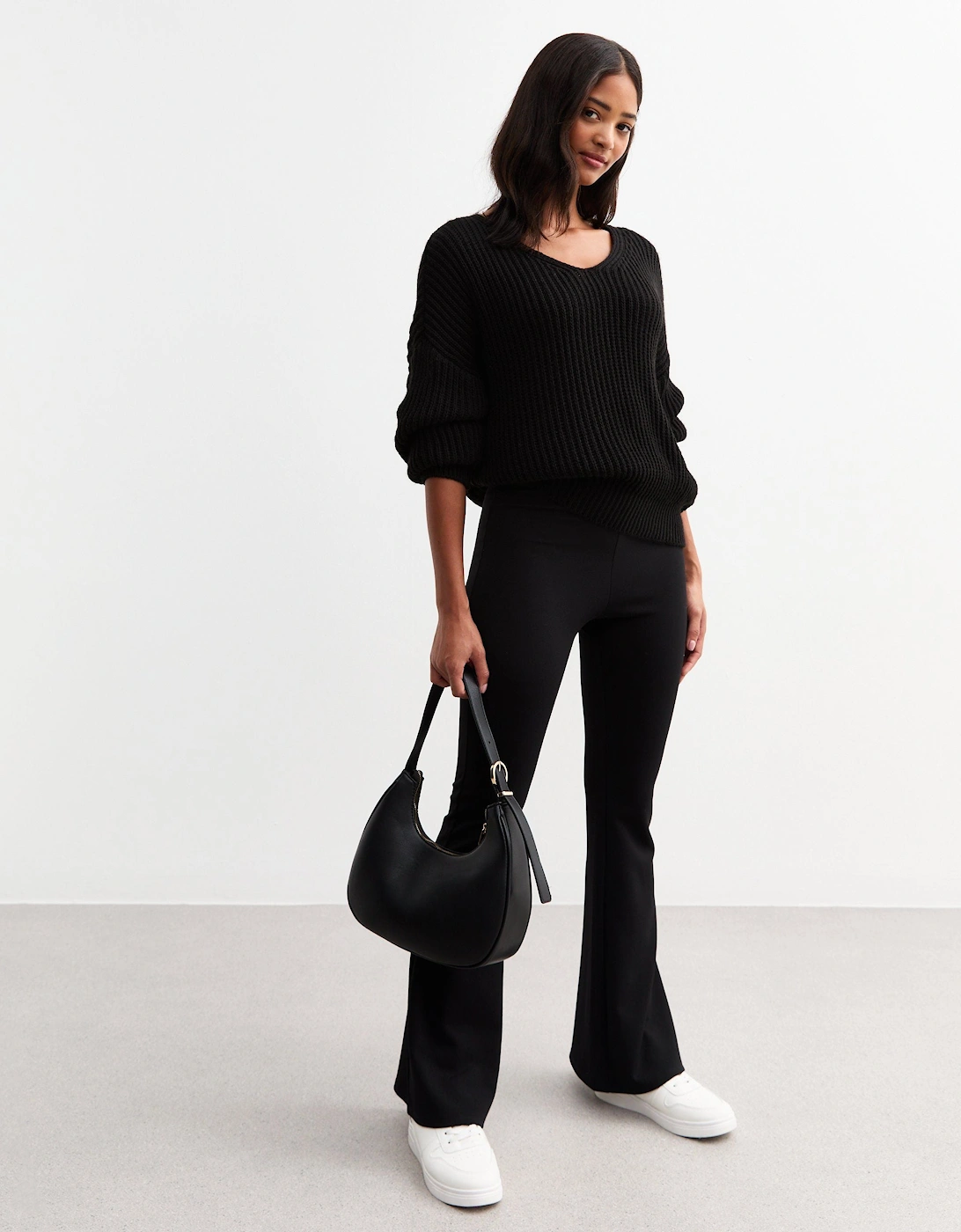 Black Chunky Knit Oversized Jumper