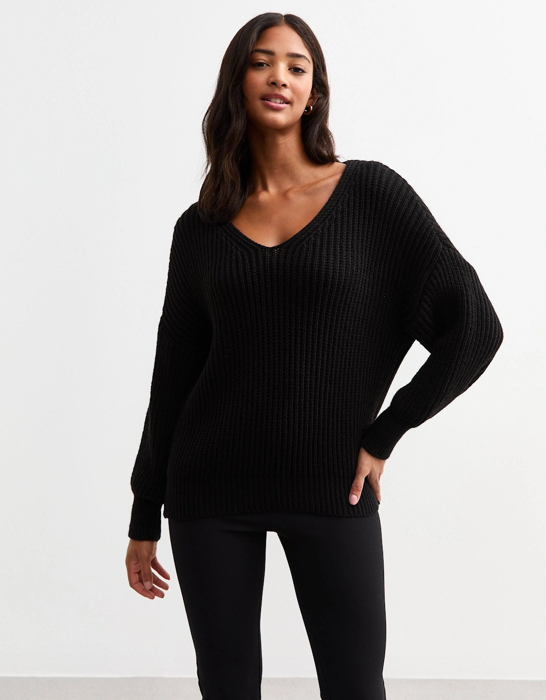 Black Chunky Knit Oversized Jumper, 5 of 4