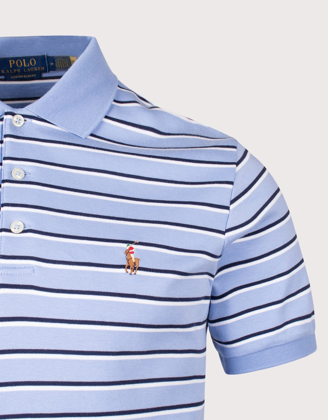 Custom Slim Fit Striped Soft Cotton Polo Shirt