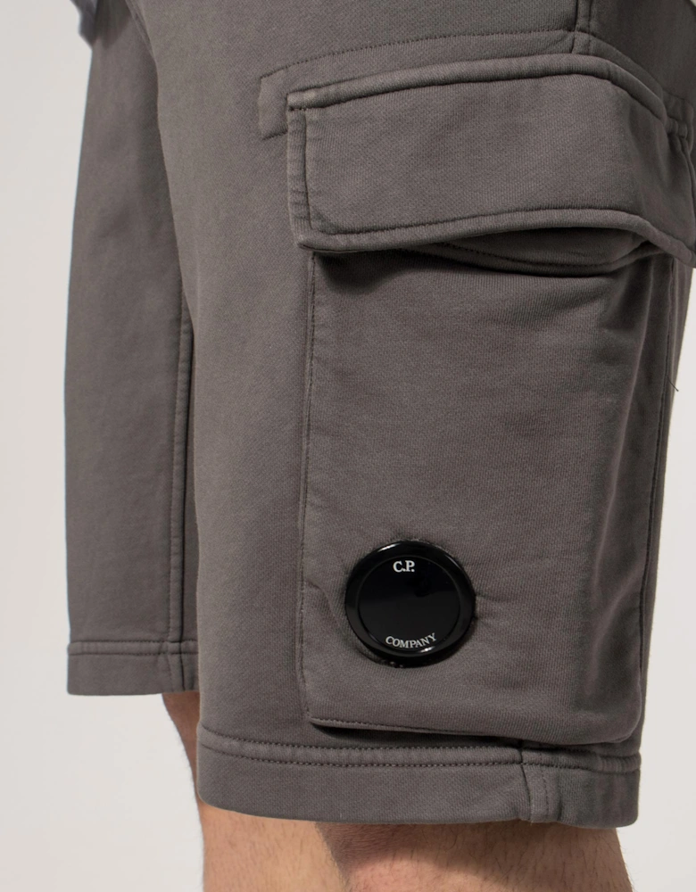 Regular Fit Diagonal Fleece Cargo Sweatshorts