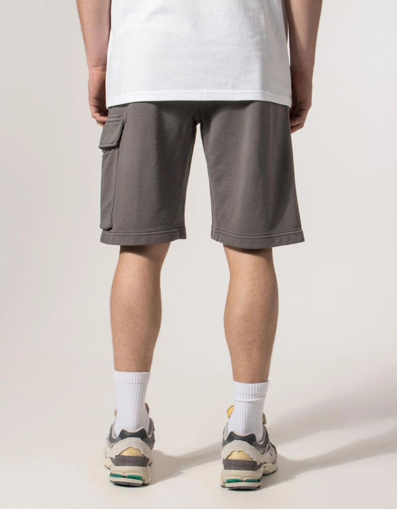 Regular Fit Diagonal Fleece Cargo Sweatshorts