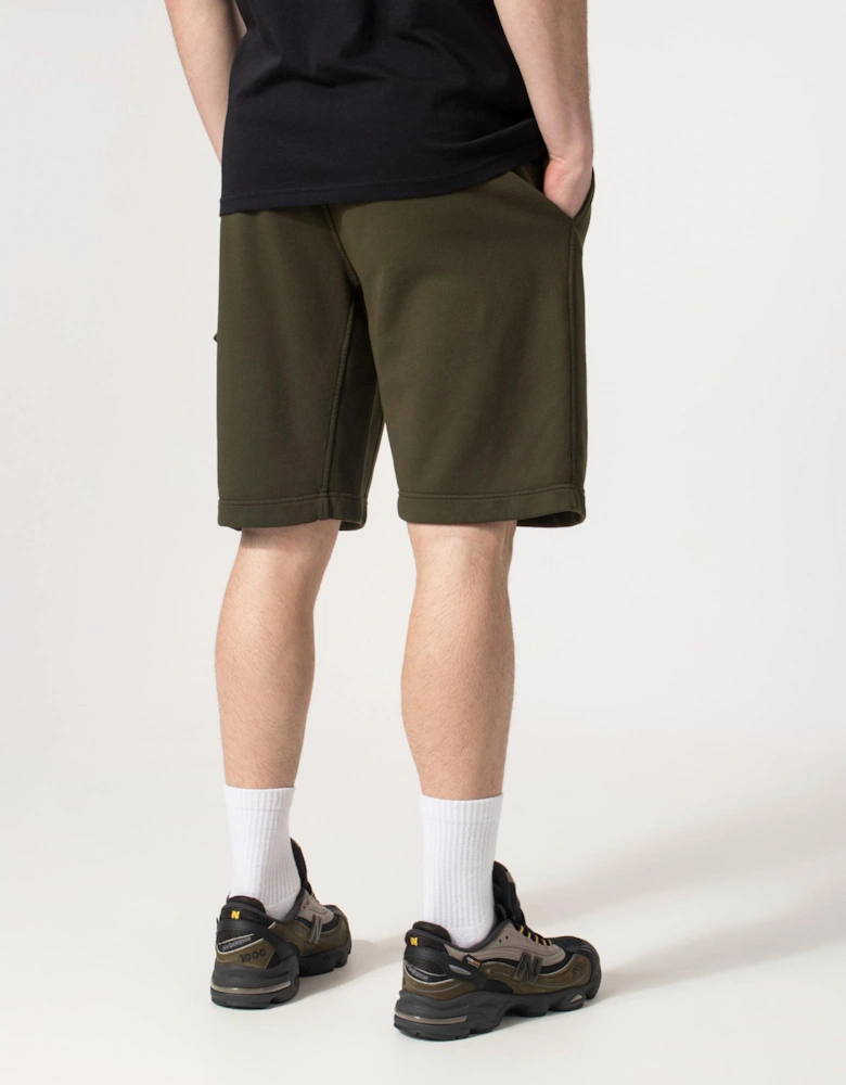Regular Fit Cotton Diagonal Fleece Cargo Sweatshorts