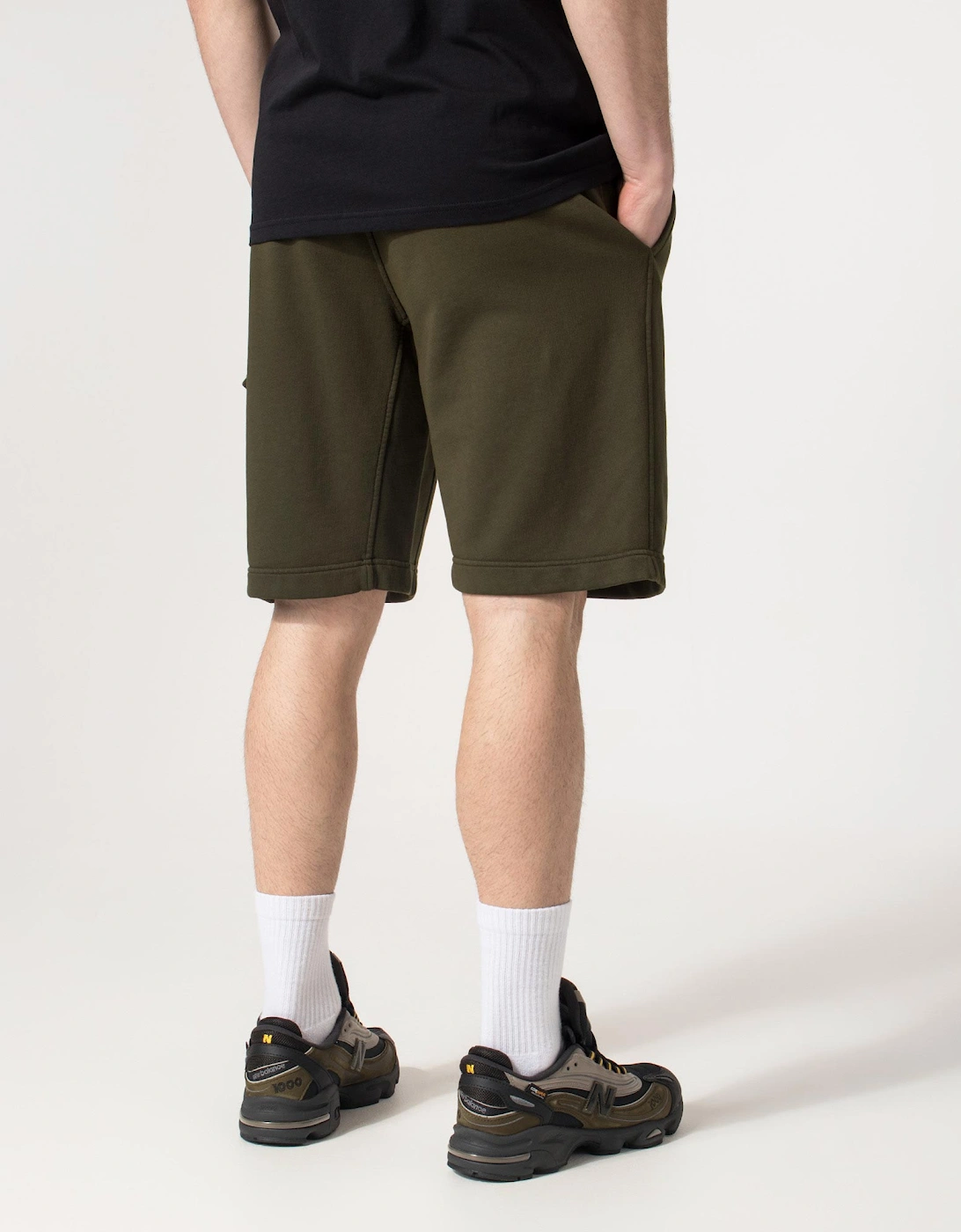 Regular Fit Cotton Diagonal Fleece Cargo Sweatshorts