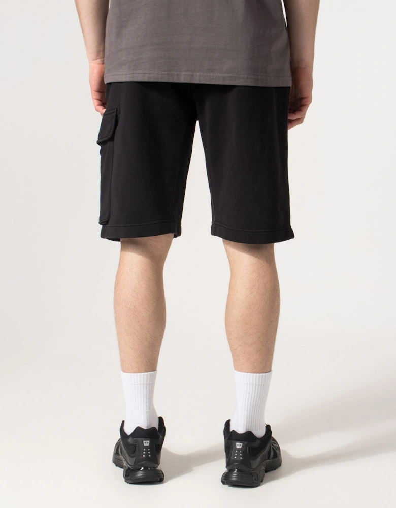 Regular Fit Cotton Diagonal Fleece Cargo Sweatshorts