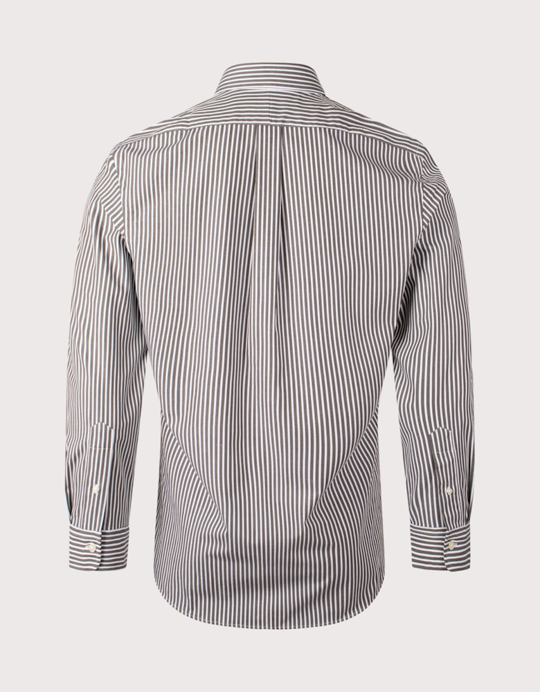 Custom Fit Striped Stretch Poplin Shirt