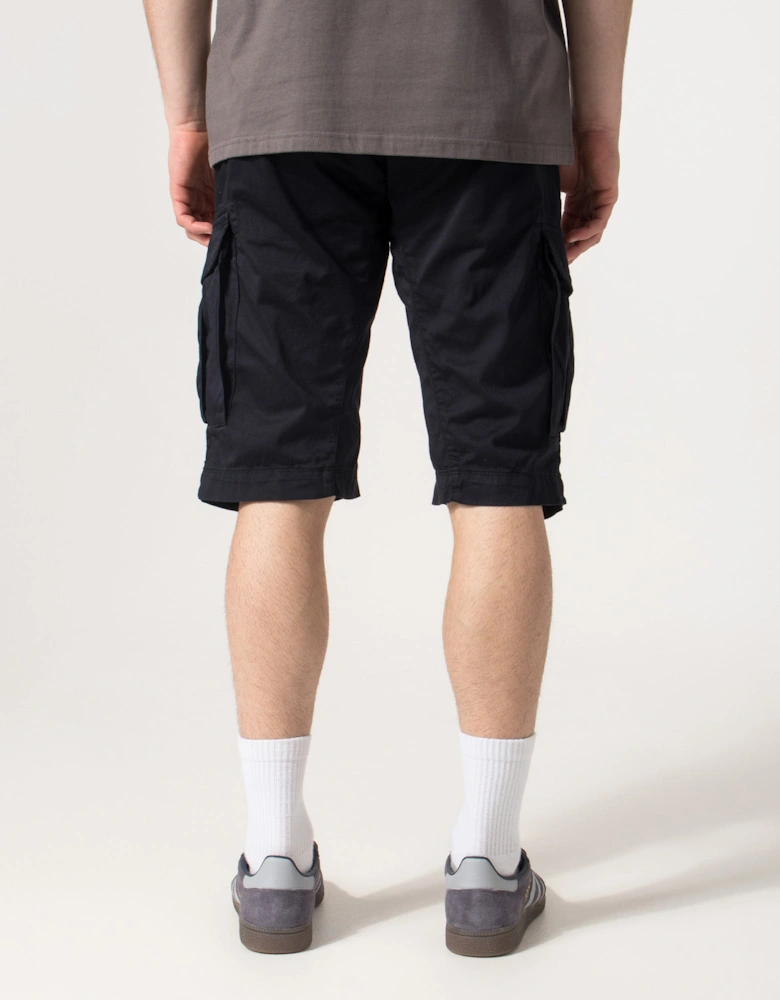 Regular Fit Stretch Sateen Cargo Lens Shorts