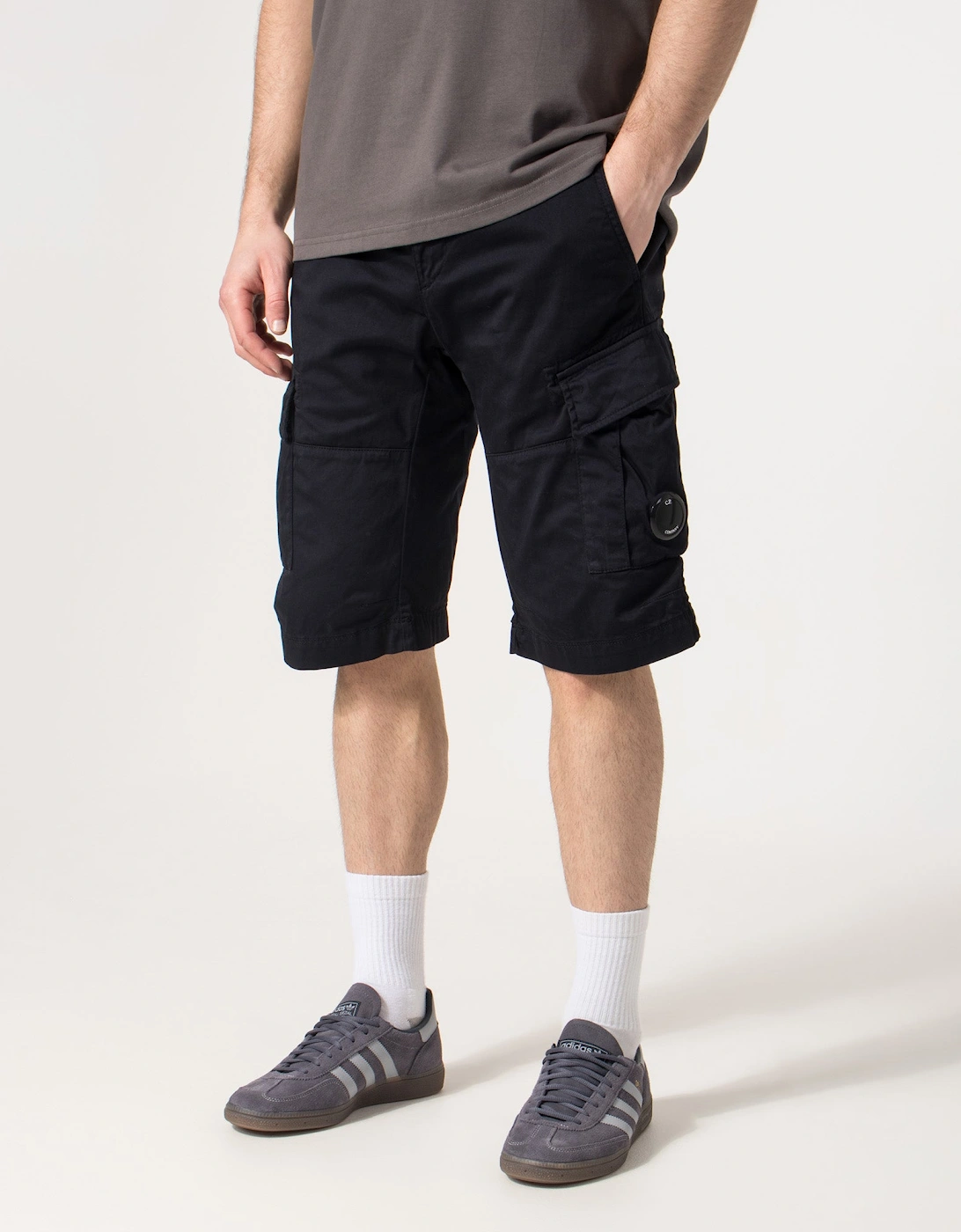 Regular Fit Stretch Sateen Cargo Lens Shorts, 5 of 4