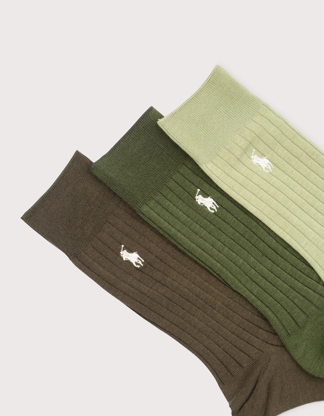 3 Pack Ribbed Cotton-blend Socks