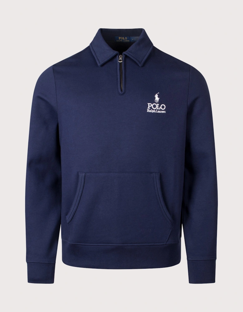 Collared Quarter Zip Logo Sweatshirt