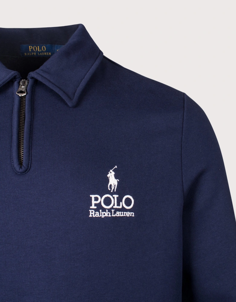 Collared Quarter Zip Logo Sweatshirt