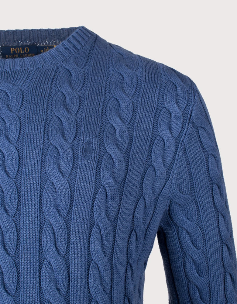 Cable-Knit Garment-Dyed Cotton Jumper