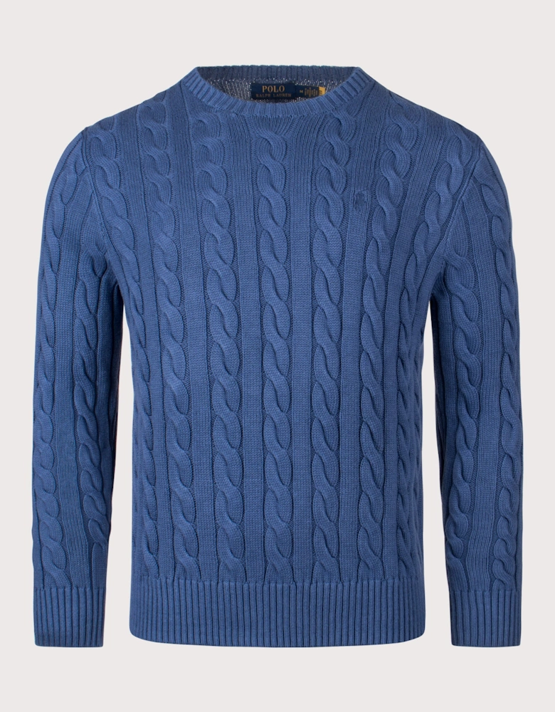 Cable-Knit Garment-Dyed Cotton Jumper