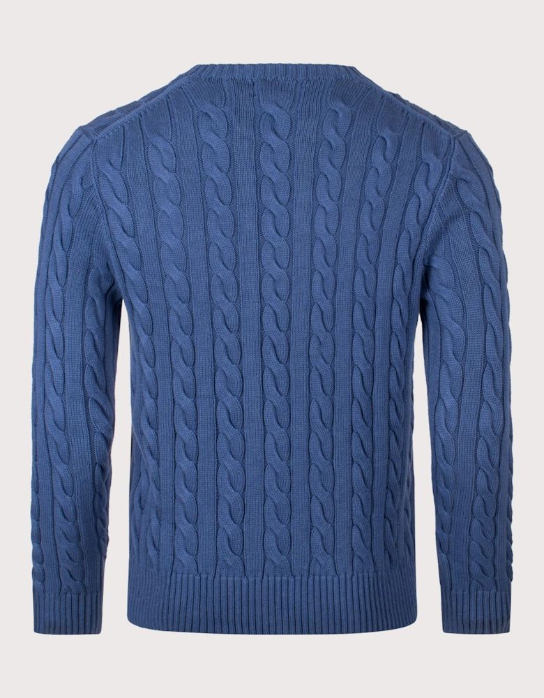 Cable-Knit Garment-Dyed Cotton Jumper