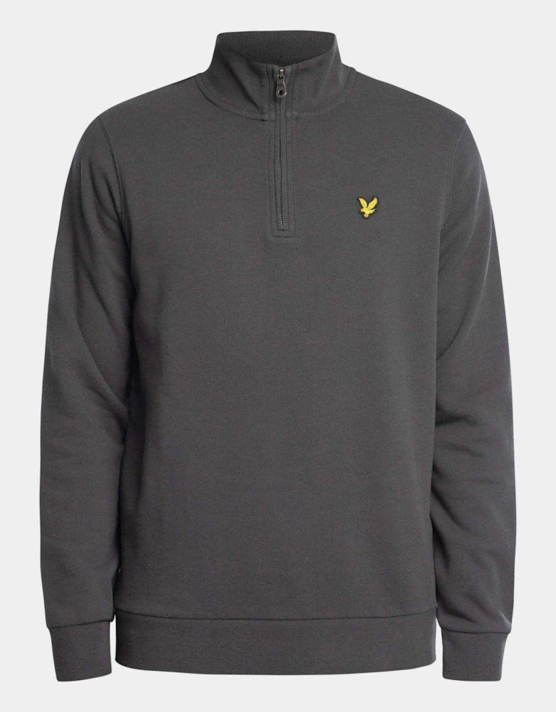 Lyle & Scott Mens Embroidered Quarter Zip Sweatshirt - W635 Gunmetal
